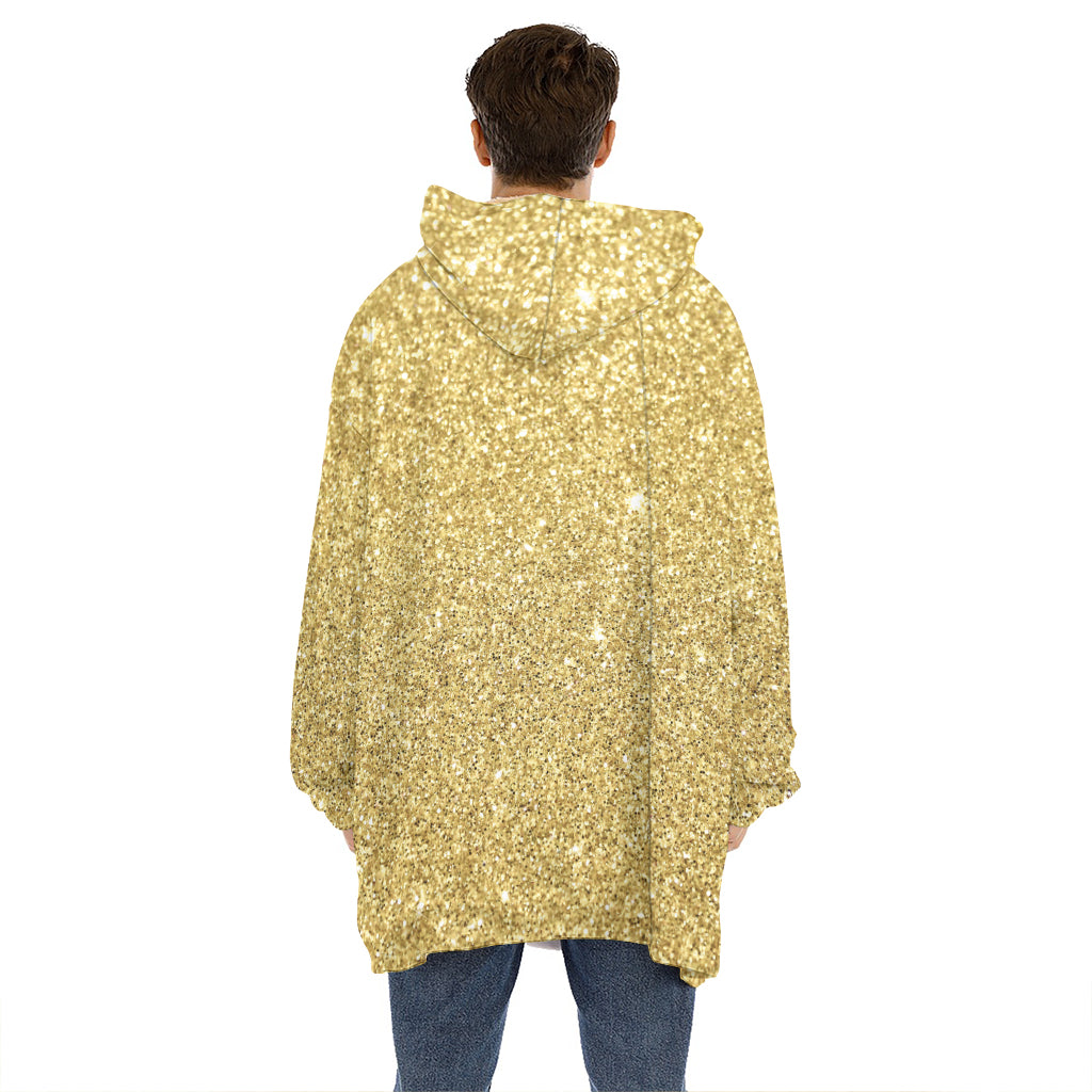 Gold Glitter Artwork Print (NOT Real Glitter) Hoodie Blanket