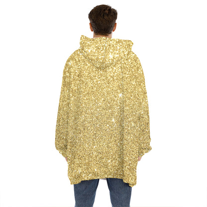 Gold Glitter Artwork Print (NOT Real Glitter) Hoodie Blanket