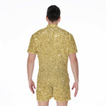 Gold Glitter Artwork Print (NOT Real Glitter) Men's Rompers