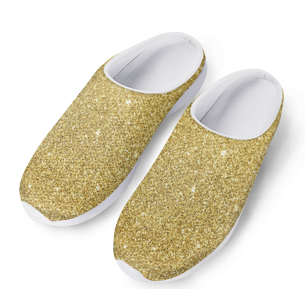 Gold Glitter Artwork Print (NOT Real Glitter) Mesh Casual Shoes