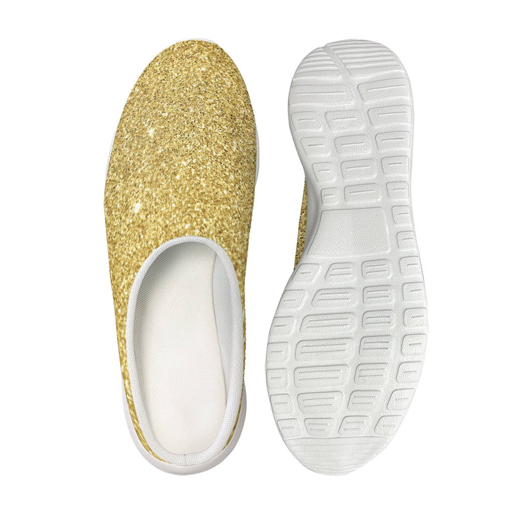Gold Glitter Artwork Print (NOT Real Glitter) Mesh Casual Shoes