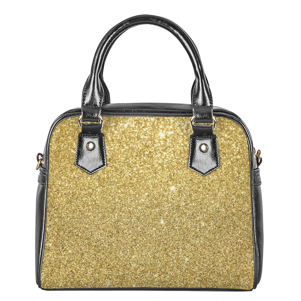 Gold Glitter Artwork Print (NOT Real Glitter) Shoulder Handbag