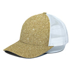 Gold Glitter Artwork Print (NOT Real Glitter) White Mesh Trucker Cap