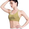 Gold (NOT Real) Glitter Print Women's Sports Bra