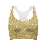 Gold Glitter Artwork Print (NOT Real Glitter) Women's Sports Bra