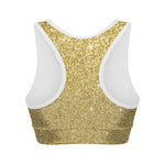 Gold Glitter Artwork Print (NOT Real Glitter) Women's Sports Bra
