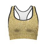 Gold Glitter Artwork Print (NOT Real Glitter) Women's Sports Bra