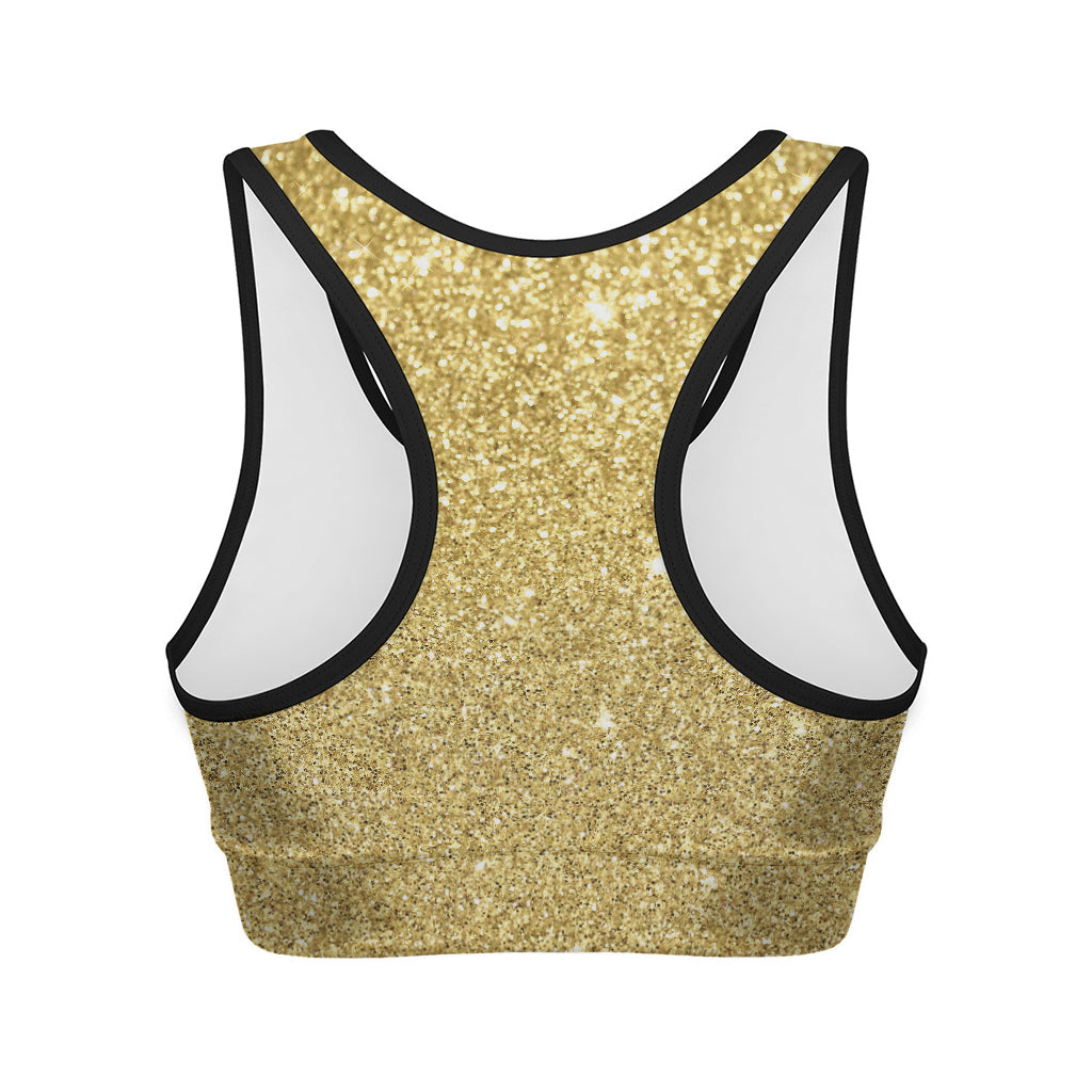 Gold Glitter Artwork Print (NOT Real Glitter) Women's Sports Bra