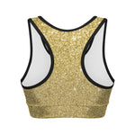 Gold Glitter Artwork Print (NOT Real Glitter) Women's Sports Bra