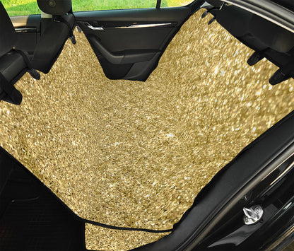 Gold (NOT Real) Glitter Print Pet Car Back Seat Cover