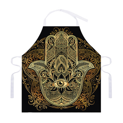 Gold Hamsa Hand Print Adjustable Apron