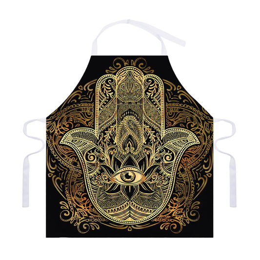 Gold Hamsa Hand Print Adjustable Apron