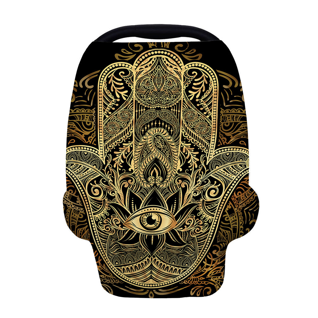 Gold Hamsa Hand Print Baby Seat Cover