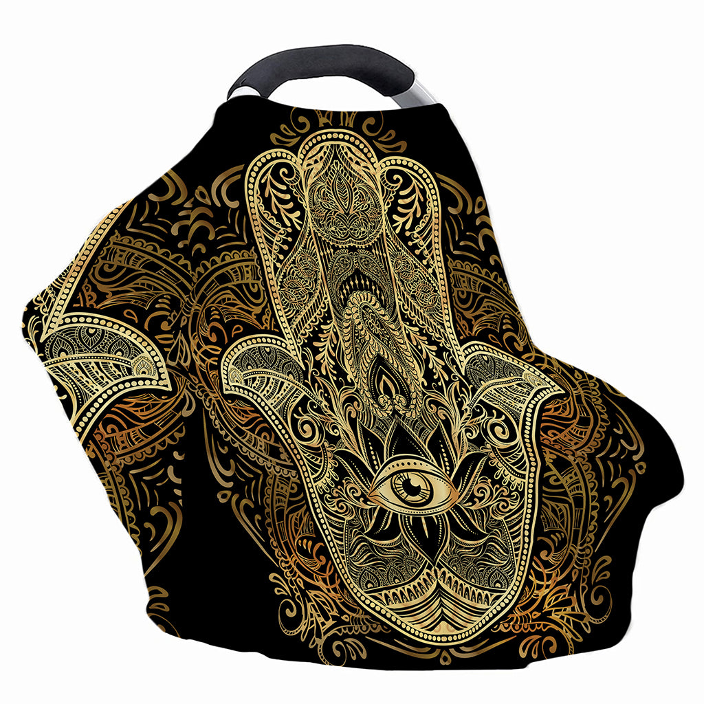 Gold Hamsa Hand Print Baby Seat Cover