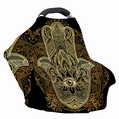 Gold Hamsa Hand Print Baby Seat Cover