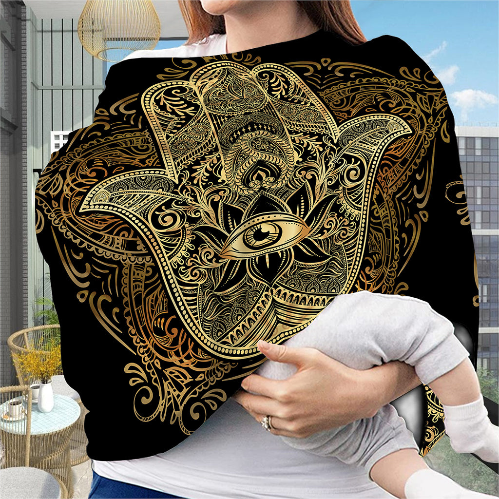 Gold Hamsa Hand Print Baby Seat Cover