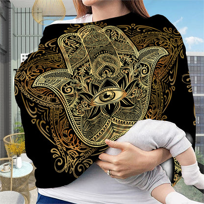 Gold Hamsa Hand Print Baby Seat Cover