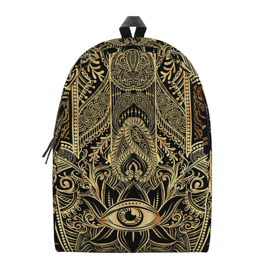 Gold Hamsa Hand Print Backpack