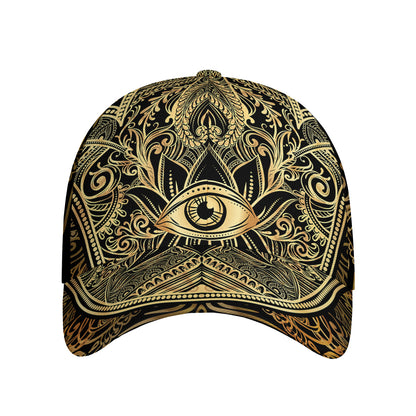 Gold Hamsa Hand Print Baseball Cap