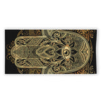Gold Hamsa Hand Print Beach Towel