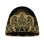 Gold Hamsa Hand Print Beanie