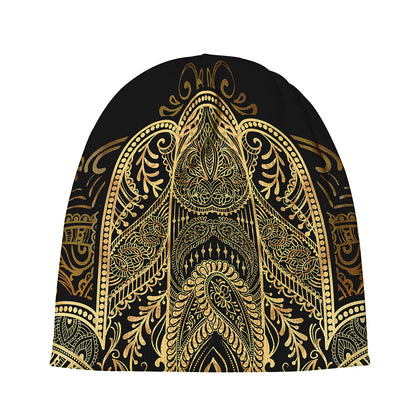 Gold Hamsa Hand Print Beanie