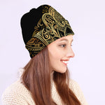 Gold Hamsa Hand Print Beanie