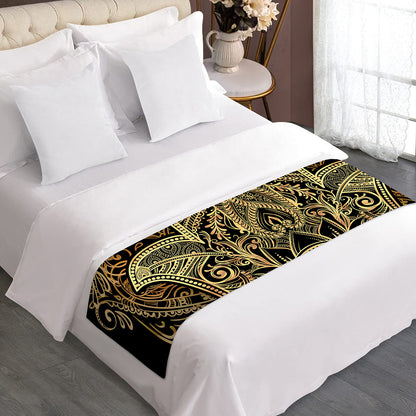 Gold Hamsa Hand Print Bed Runner