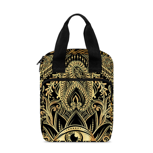 Gold Hamsa Hand Print Bible Tote Bag