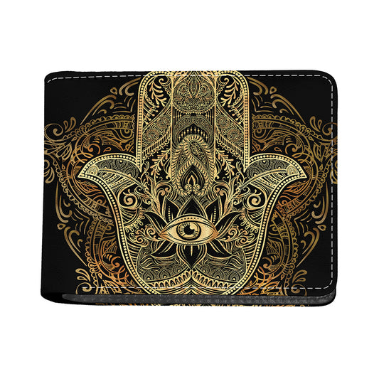 Gold Hamsa Hand Print Bifold Wallet