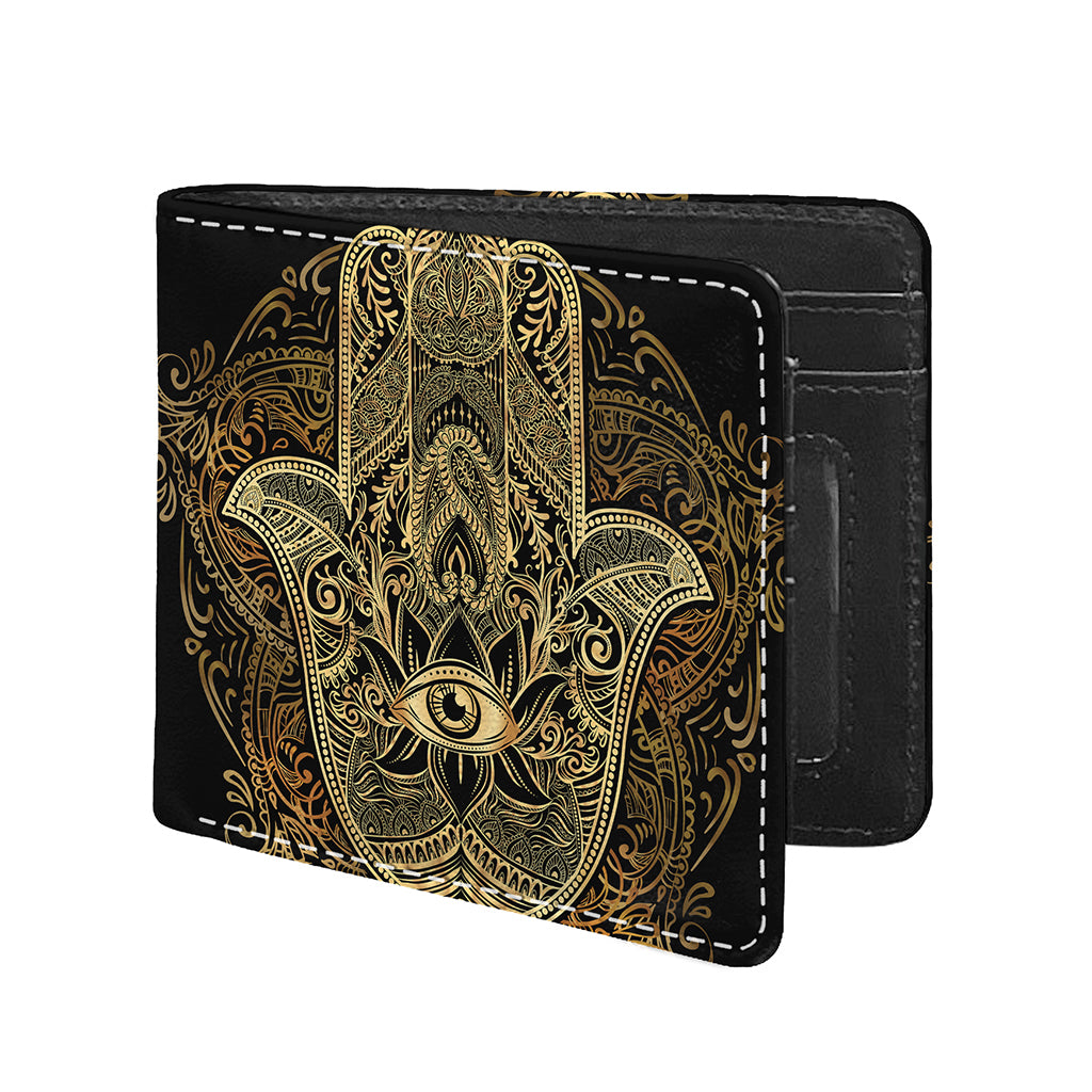 Gold Hamsa Hand Print Bifold Wallet