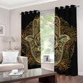 Gold Hamsa Hand Print Dimout Grommet Curtains