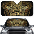 Gold Hamsa Hand Print Car Windshield Sun Shade