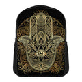 Gold Hamsa Hand Print Casual Backpack