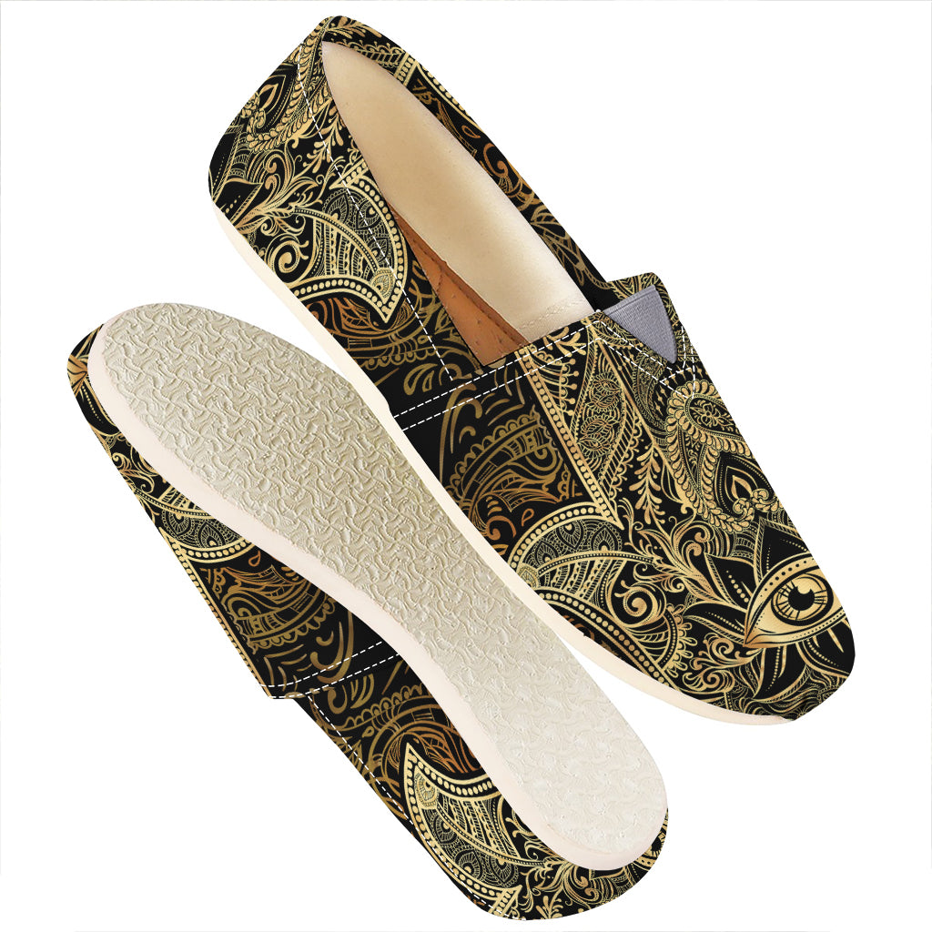 Gold Hamsa Hand Print Casual Shoes