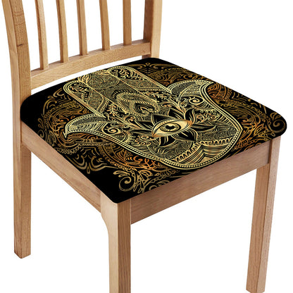 Gold Hamsa Hand Print Chair Cushion Cover