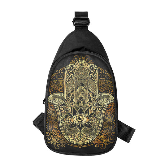 Gold Hamsa Hand Print Chest Bag