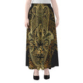 Gold Hamsa Hand Print Chiffon Maxi Skirt