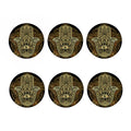 Gold Hamsa Hand Print Coaster Set
