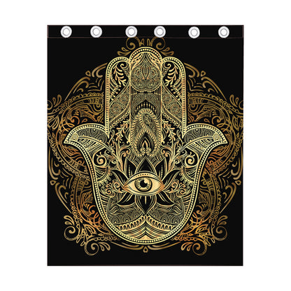 Gold Hamsa Hand Print Curtain