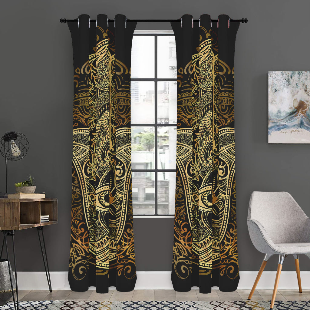 Gold Hamsa Hand Print Curtain