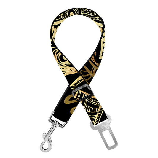 Gold Hamsa Hand Print Dog Seat Belt