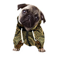 Gold Hamsa Hand Print Dog Zip Up Hoodie