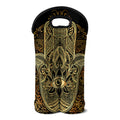Gold Hamsa Hand Print Double Neoprene Wine Tote