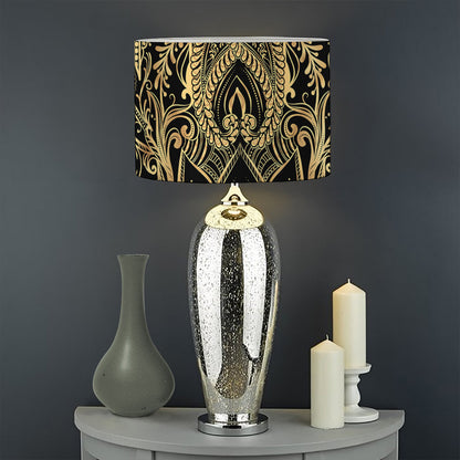 Gold Hamsa Hand Print Drum Lamp Shade