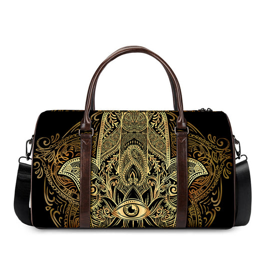 Gold Hamsa Hand Print Duffle Bag