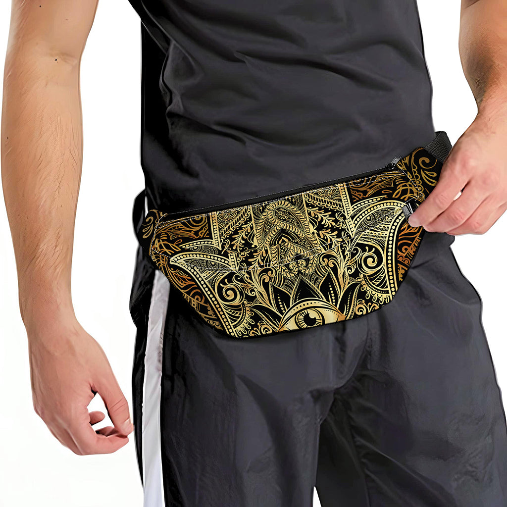 Gold Hamsa Hand Print Fanny Pack