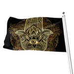 Gold Hamsa Hand Print Flag