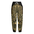 Gold Hamsa Hand Print Fleece Lined Knit Pants