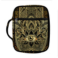 Gold Hamsa Hand Print Front Pocket Bible Bag